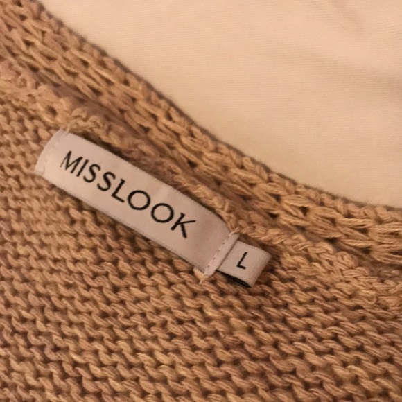 MissLook Cardigan, tan, size large - Picture 3 of 7